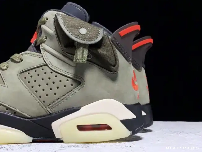 Kick Theory Scott Air Olive Jordan 6 x Travis Medium CN1084-200 0518
